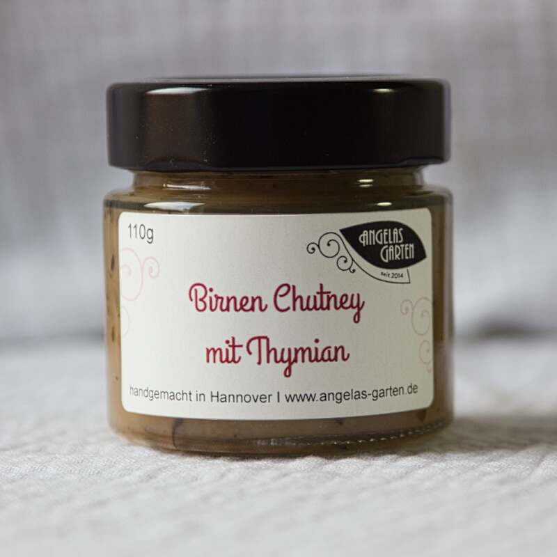Birnen Chutney mit Thymian 110g Birnenchutney mit Thymian - ideal für Geflügel und Käse