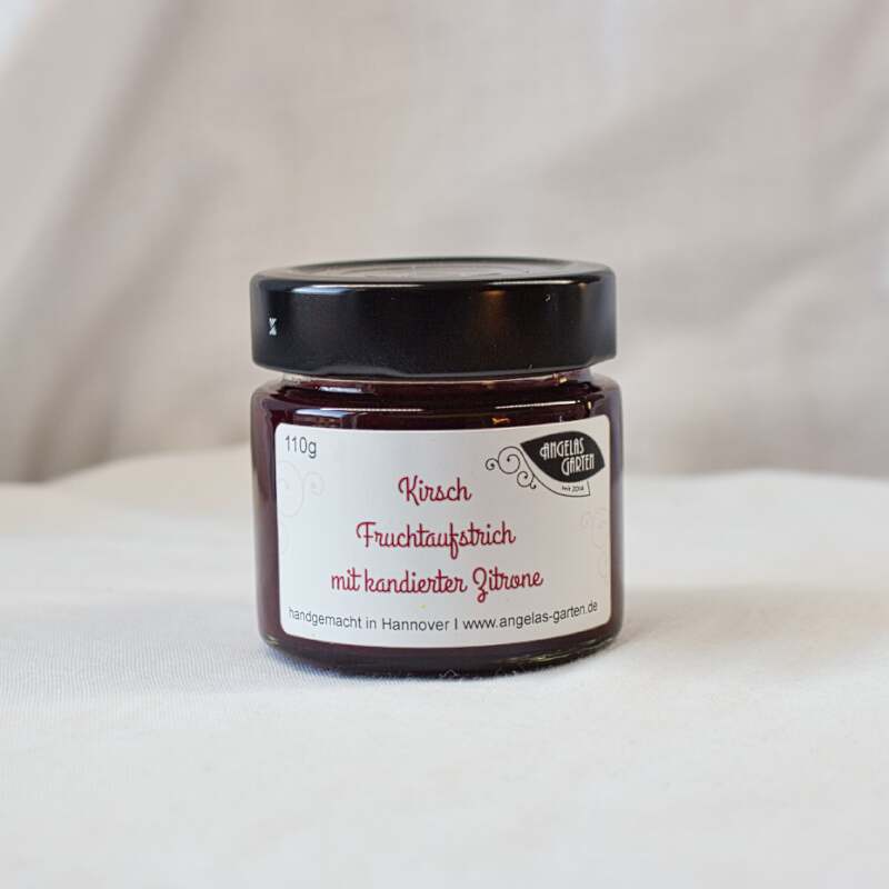 Kirsch Fruchtaufstrich mit Kandierter Zitrone - fruchtig säuerlich, sehr lecker