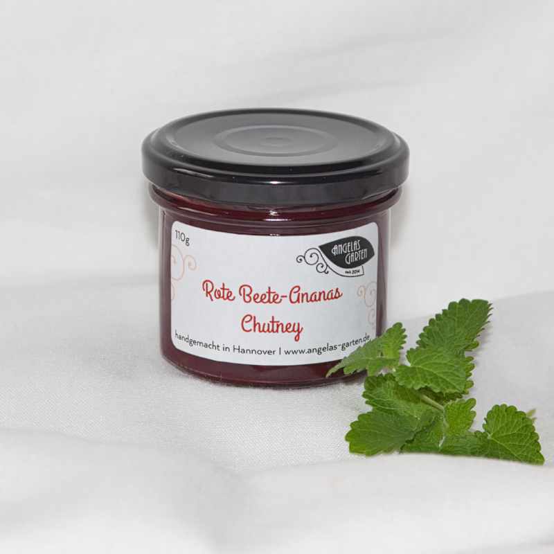 Rote Beete Ananas Chutney 110g rote Beete-Ananas Chutney von Angelas Garten, perfekt als Topping zum Burger