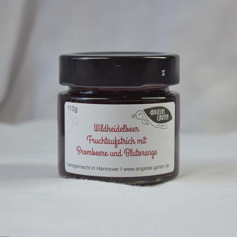 Wildheidelbeer Fruchtaufstrich mit Brombeere und Blutorange - cremig und fruchtig